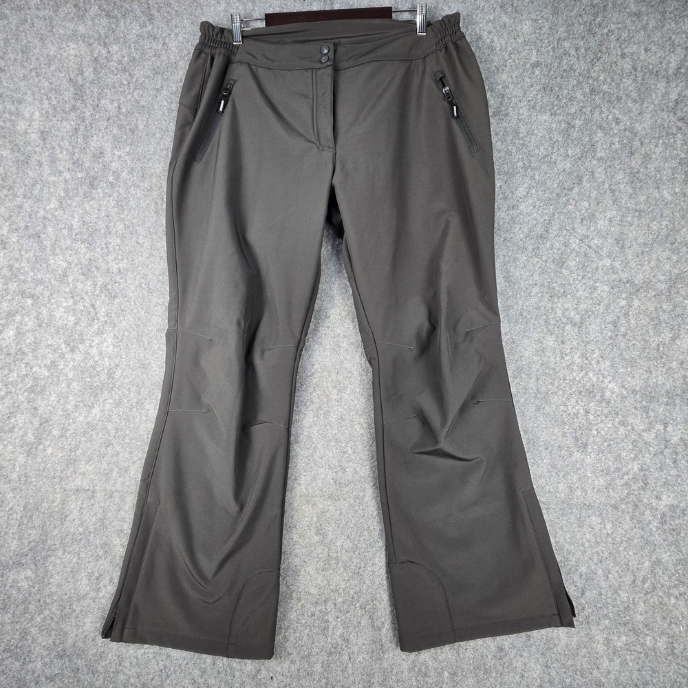 Outdoor Ventures Snow Pants Womens 16 Gray Straight Softshell Fleece Lined